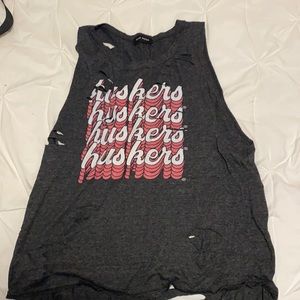 Nebraska Huskers Distressed Tank Top